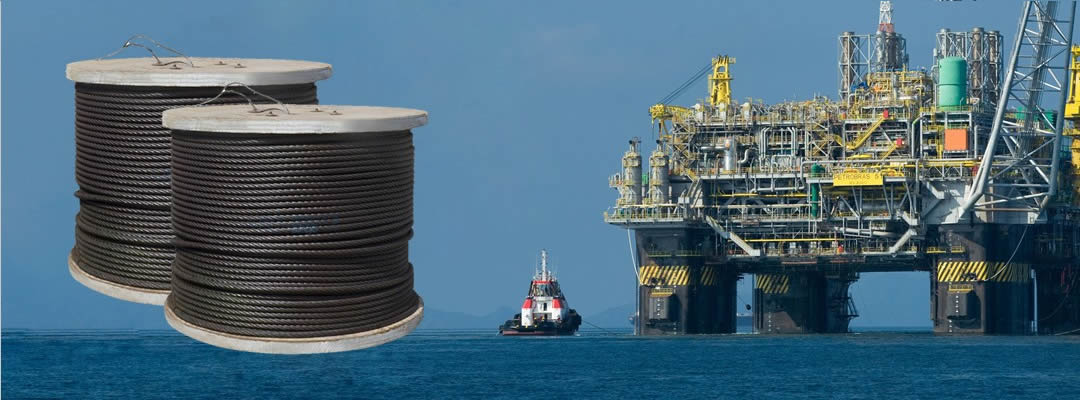 two spools gas & oilfield wire ropes for oil platform use on the sea
